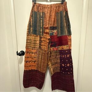 Bohemian Patchwork Wide Leg Stretchy Pants